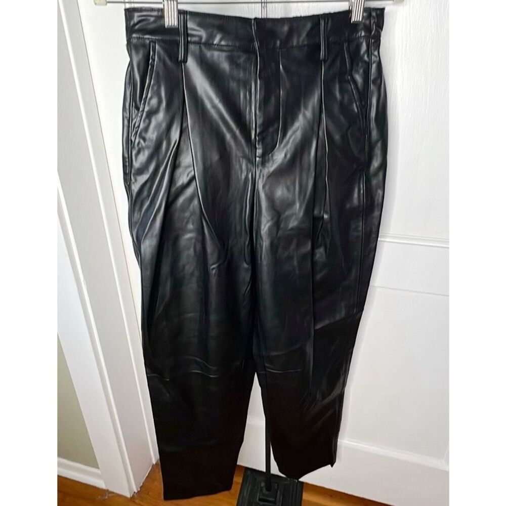 Blank NYC Pleated Faux Leather Pants Black Size 29